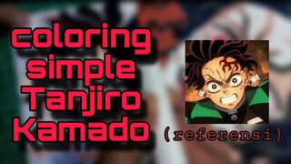 coloring simple Tanjiro kamado from kimetsu no yaiba 🔥