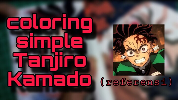 coloring simple Tanjiro kamado from kimetsu no yaiba 🔥