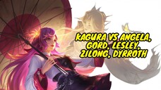 Kagura VS Angela, Gord, Lesley, Zilong, Dyrroth