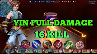 JANGAN LEPAS HERO YIN 1X COMBO HILANG 16 KILL SOLO RANK MYTIC BINTANG 32