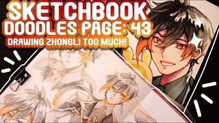 Sketchbook Doodles Page: 43 | Drawing Zhongli too much|