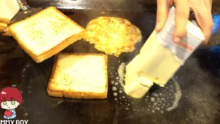 ตลาดกวางจัง │ ขนมปังปิ้งตลาด │ ขนมปังไข่ │ อาหารข้างทางเกาหลี │ อาหารริมทางเกาหลี