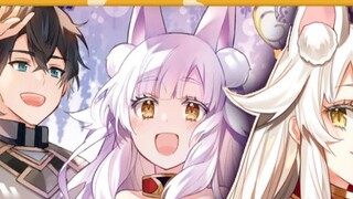 The hero pulls out his sword in front of the little fox girl and turns the fox girl into an adult ov