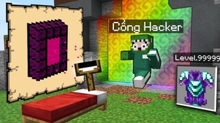 Minecraft Bedwars, Nhưng Vẽ Cổng Hacker Được Vũ Khí Và Giáp Netherite Siêu Vip Troll Noob Team ??