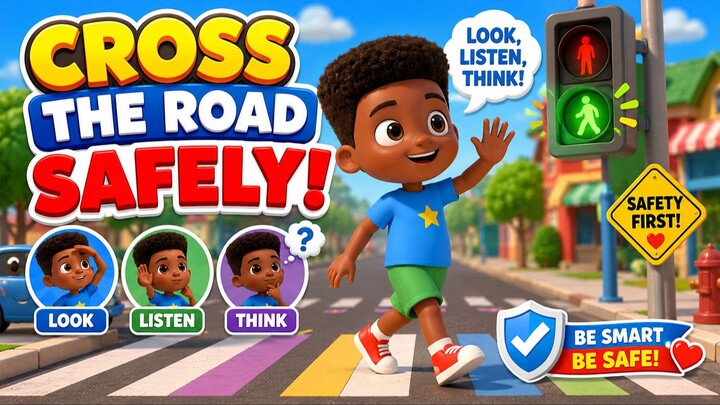 🚦👂👀Safely  Crossing the Street | Kids Safety Song🚦 | Nursery Rhyme for Kids