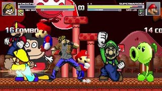 AN Mugen Request #1631: PewDiePie, SM64SMG4, Mario 64, Mokey VS Mario 64, Luigi, Mario, Peashooter