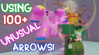 Using 100+ Unusual Arrows in Stand Upright! | Roblox JOJO