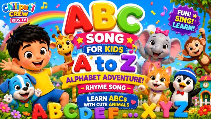 ABC Song for Kids 🔤 A to Z Alphabet Adventure! 🎉  Learn ABCs with Cute Animals - Chiliputi Crew