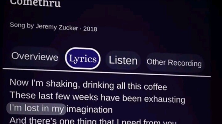 Comethru by Jeremy zucker