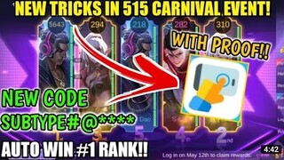 BUG! TRICK IN 515 CARNIVAL EVENT USING AUTO CLICKER MOBILE LEGENDS