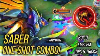 PRO SABER TUTORIAL 2021 | BEST BUILD FOR ONE SHOT! | Pro Guide - MOBILE LEGENDS