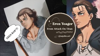 [WATERCOLOR PAINTING] Eren Yeager Fanart • Saydin Art