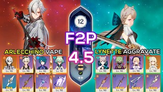 [F2P] C0 Arlecchino Vaporize & C6 Lynette Aggravate | Spiral Abyss 4.5/4.6 | Genshin Impact