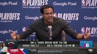 Jimmy Butler is our best offense, elite competitor - Erik Spoelstra on 76ers def. Miami Heat 116-108