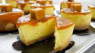 How to make cheesecake, Rhubarb Puree, Blueberry, Salty caramel flavors - Korean food