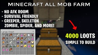 Minecraft Bedrock: Working All Mob Farm 1.17 (Zombie, Skeleton, Spider, Creeper, Witch Farm)