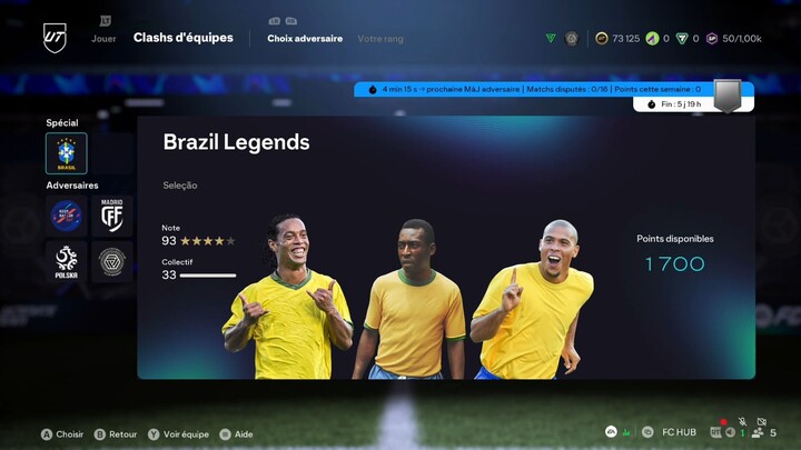 🏅 Clash Equipe • Brazil Legends 🆚️ Soccer Club 75