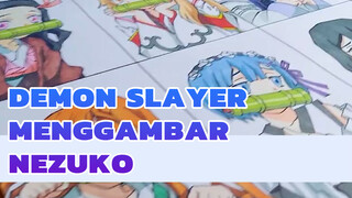 Menggambar Karakter Anime Wanita Populer sebagai Nezuko | Demon Slayer