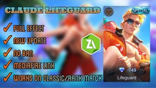 NEW CLAUDE LIFEGUARD SCRIPT SKIN | FULL EFFECT | MOBILE LEGENDS