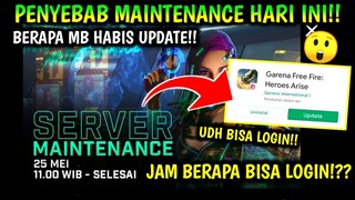 PENYEBAB DAN JAM BERAPA BISA LOGIN MAINTENANCE FREE FIRE HARI INI 25 MEI 2022