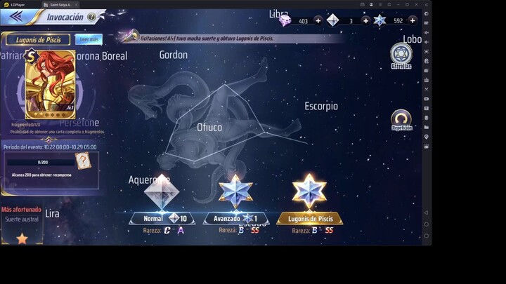 ALL IN POR LUGONIS DE PISCIS - SAINT SEIYA AWAKENING KOTZ