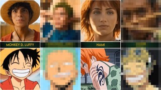 One Piece characters in anime vs. real actors in Netflix