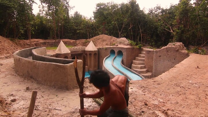 My Summer Holiday 155 Days Building 1M Dollars Water Slide Park into Underground