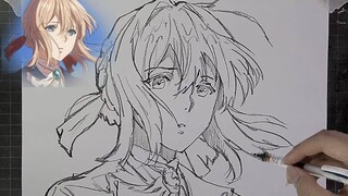 ท้าทายตัวเองด้วยการสอนวิธีวาดไวโอเล็ตโดยไม่ต้องร่างภายในสิบนาที! เว่ยเหม่ยน่ารักมาก! ใช่แล้ว ฉันมอบป