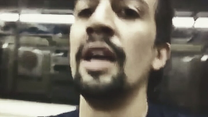 LMM street dancing in a New York subway car
