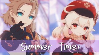 【原神MMD】要和可莉一起去炸鱼嘛~❀蒙德兄妹组的超萌Summer Time！❀【阿贝多x可莉】