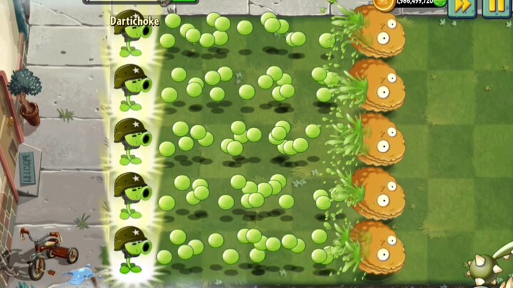 Các loại cây trồng dùng chiêu cuối vô hạn đối đầu với Tường Quả Hạch tấn công (PVZ2)