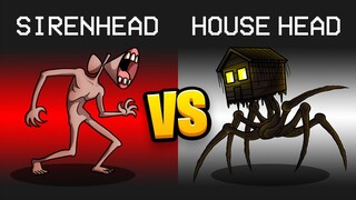 SIRENHEAD vs. HOUSE HEAD Mod in Among Us...