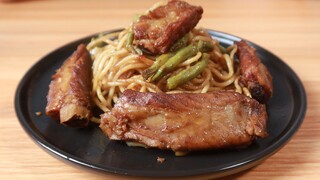 I ate a lot of noodles for one dollar. (I mean noodles, not including the side dishes)