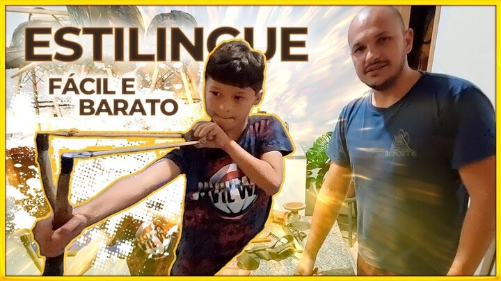 COMO fazer ESTILINGUE/FUNDA em casa (atiradeira, baladeira, bodoque, fisga, setra, baleeira) #funda