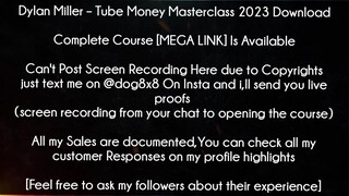 Dylan Miller Course Tube Money Masterclass 2023 Download