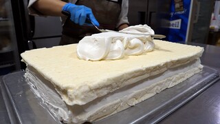 우유크림 케이크! 밀크블럭 / milk block cream cake - korean street food