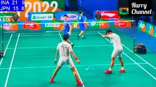 Pramudya/Yeremia vs Hoki/Kobayashi Quarter Final Badminton Asia 2022 Mens Double.