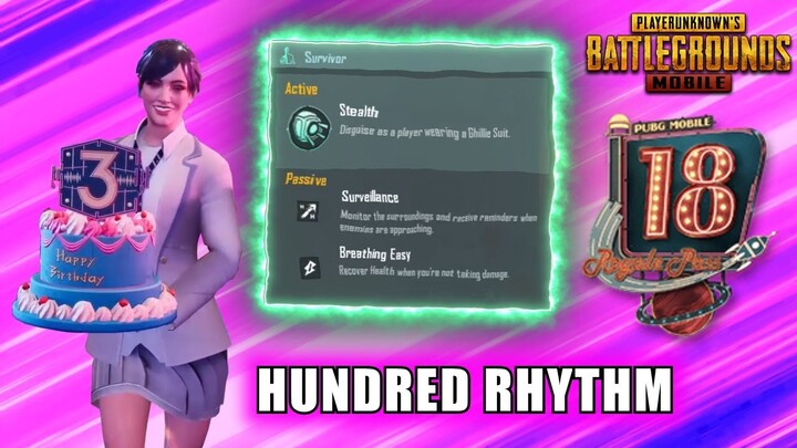 PUBG MOBILE 3RD ANNIVERSARY.EXE + SEASON 18.EXE + HUNDRED RHYTHM SURVIVOR.EXE (GHILLIE SUIT)