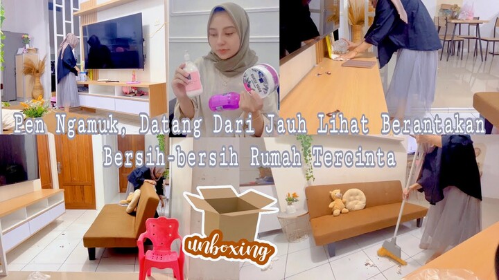 Bersih Bersih Rumah Full Ekstra Tenaga 🌻Nangis Lihat Rumah Berantakan Banget 🌻 Unboxing Time 🌻