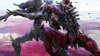 [Gambar panel] EVA "Mesin No. 2" versus mecha biologis "Mesin No. 1" adalah romansa pamungkas