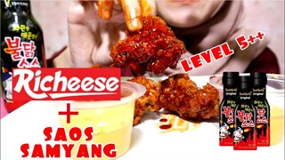 Richeese Level 5 + Saos Samyang | Fire Chicken | Asmr Indonesia