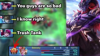 Solo Tanking For A Very Toxic Team | MLBB