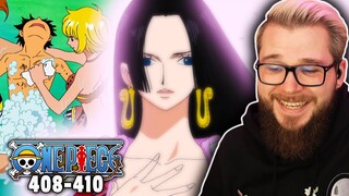 BOA HANCOCK Arrives! Luffys Mushroom and Family Jewels | ONE PIECE Ep 408-410 REACTION
