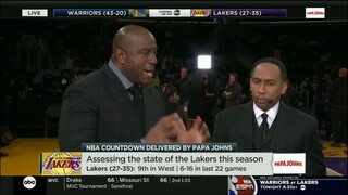 Magic Johnson tells Stephen A: "LeBron & Lakers have to beat Warriors tonight"