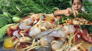กินตำกุ้งสดใส่บักหุ่งน้อยนึงกินกับมะระมาทั้งสวนทั้งยอดทั้งลูกเป็นยาระบายสุดยอด6/5/2020