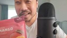 ASMR Eating Sounds - Dried Mango Chunks 🥭