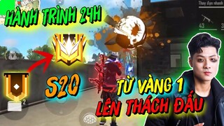 [Free Fire] Hành Trình 24h Leo Rank Từ Vàng 1 Lên Thách Đấu Mùa 20 Đầy Gian Nan | Lưu Trung TV