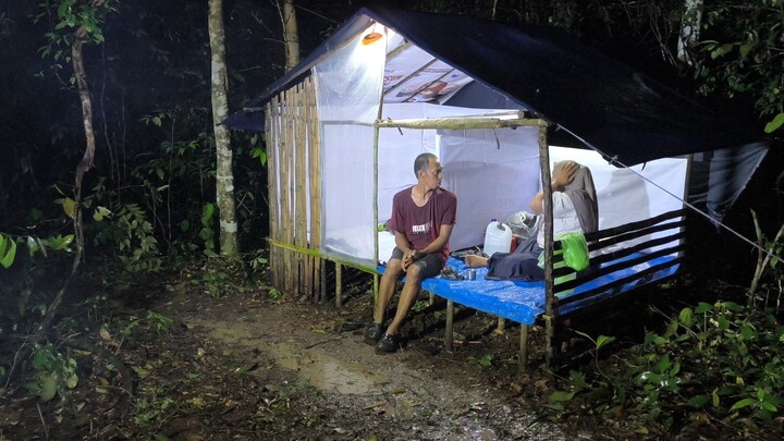 camping  heavy rain with my wife