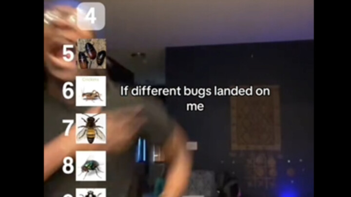 Reaksi kakak laki-laki kulit hitam saat berbagai jenis serangga hinggap di tubuhnya