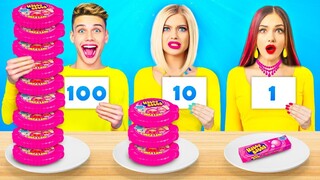 ชาเลนจ์อาหาร 100 ชั้น! | เค้กเยลลี่และพิซซ่าเยลลี่ซ้อนกันมากกว่า 100 ชั้น! โดย RATATA